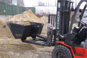 Łyżka hydrauliczna na widły do wózka widłowego